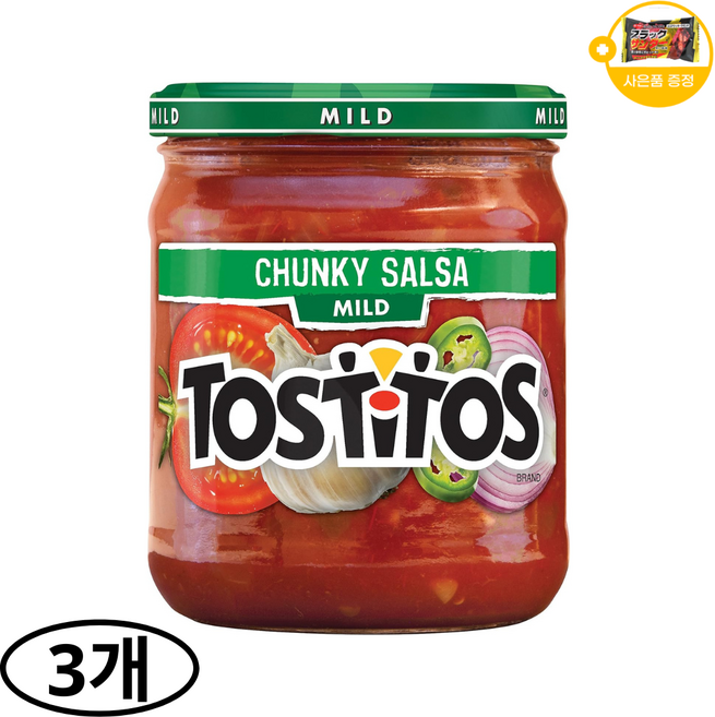 토스티토스 살사소스 청키 살사 마일드 사은품 추가증정, 3개, 439.4g