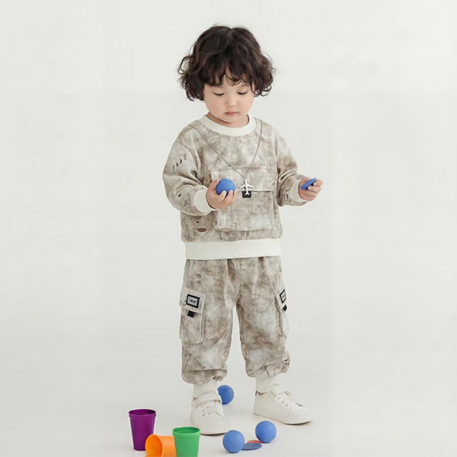 몽실이 앞포켓 워싱 상하복 아동 어린이 남아 스트릿 힙합 가을 봄 외출복 상하세트 형제룩