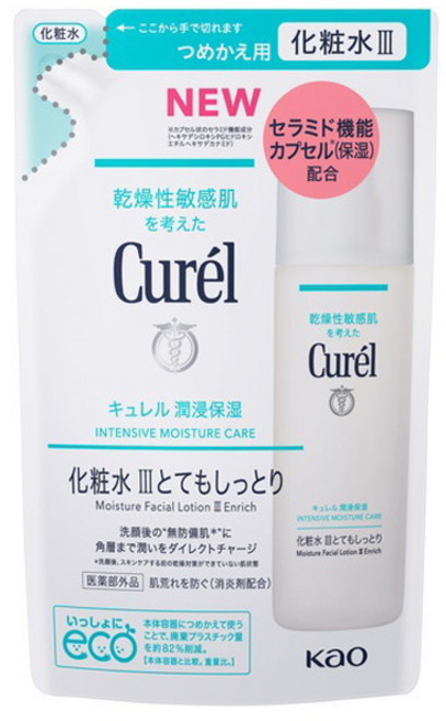 Curel 珂潤 密集保濕護理臉部乳液化妝水III滋潤補充包, 1個, 130ml