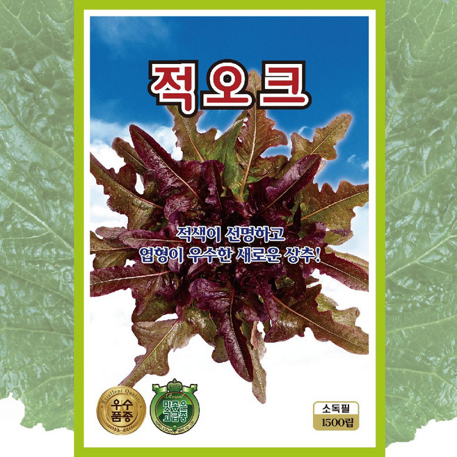 적오크씨앗 적오크 1 500립 쌈채소 적오크 상추 종자, 1개