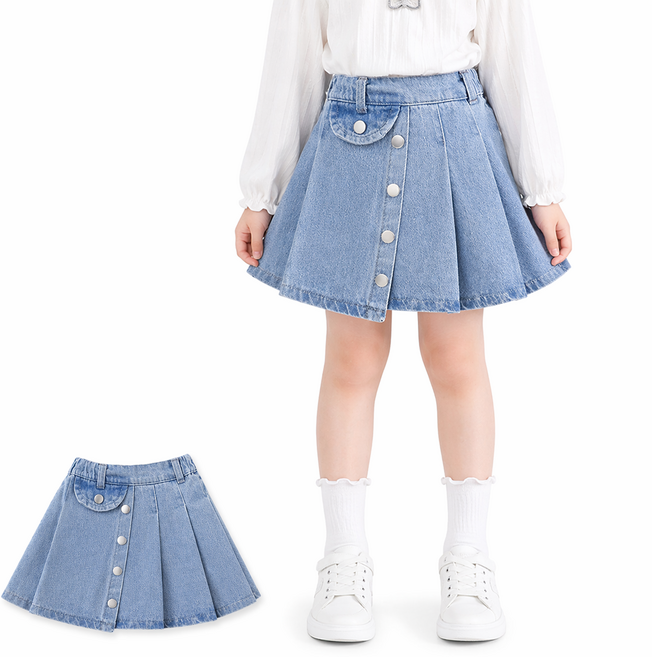 여아 롱스커트 주름 캉캉 스트라이프 치마 유아동 여름 데일리룩 러블리