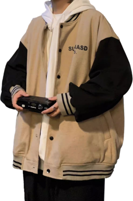 킹앤조이 무다스 오버핏 배색 야구점퍼