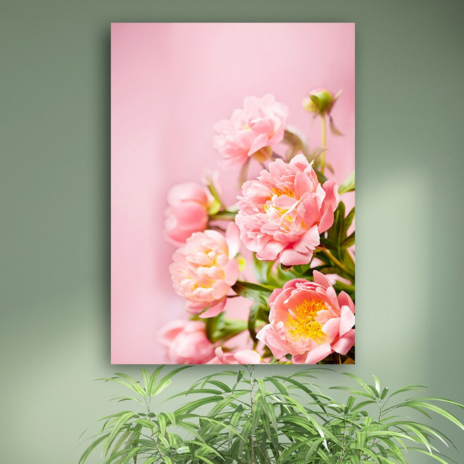 화색갤러리 거실 인테리어맥자 모란 작약 꽃 노프레임 캔버스 그림 액자, 02모란, 1개