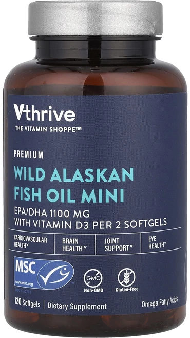 프리미엄상품 Vthrive 야생 알래스카 피쉬 오일 미니 소프트젤 120정 부모님챙기세요, Vthrive야생알래스카피쉬오일미니소프트젤120정, 1개 - 쿠팡