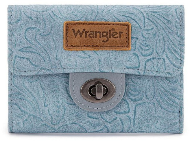 Montana West X Wrangler 여성용 소형 3단 지갑 여성용 웨스턴 신용 카드 홀더 지퍼 동전 포켓 포함 진 스몰 캐주얼