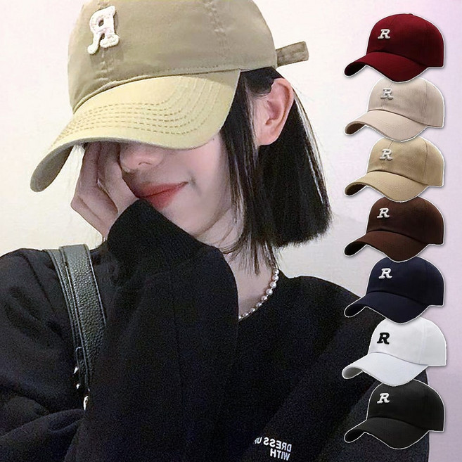 미다미 R 심플 레터링 단색 남녀공용 볼캡 (7컬러)