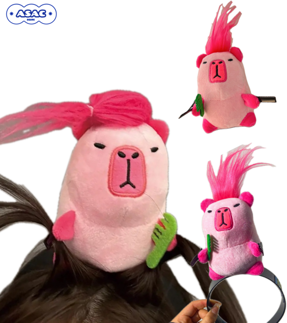 쿼카 귀여운 머리카락 잡는 머리띠 아삭스퀘어