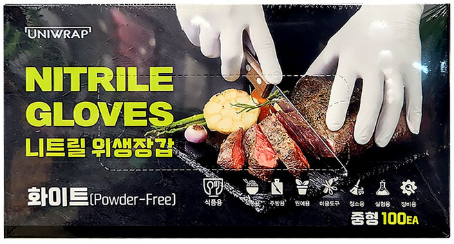 유니랩 니트릴 위생장갑 100매, M, 1개
