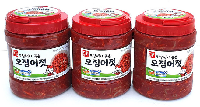 반찬단지 무말랭이 오징어젓 오말랭이 무침 품은 오징어젓갈, 2kg, 3개