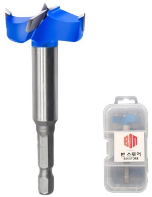 BINSTORE 싱크대 붙박이장 경첩 보링 비트 35mm 목공용 타공 홀쏘 기리, 1개