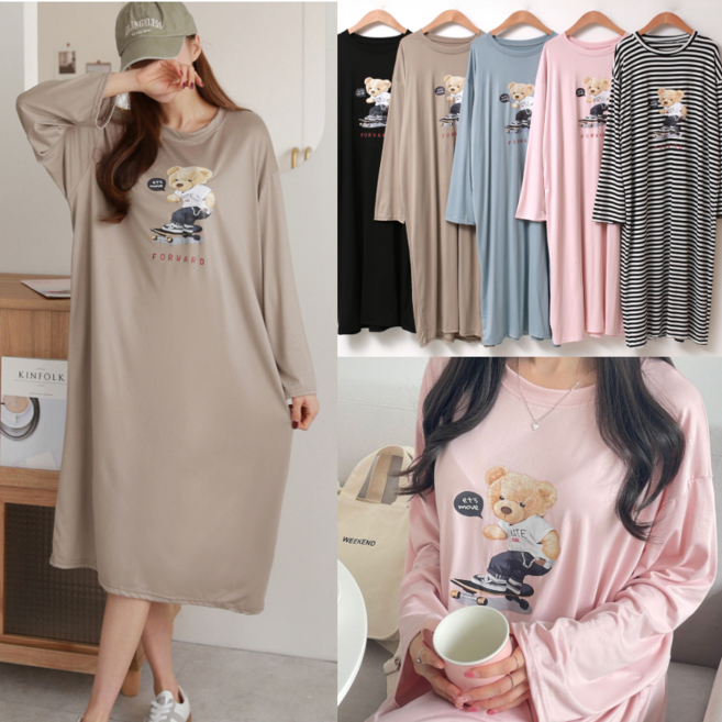 라라로엔픽 부들부들 99 빅사이즈 홈원피스 긴팔 12종