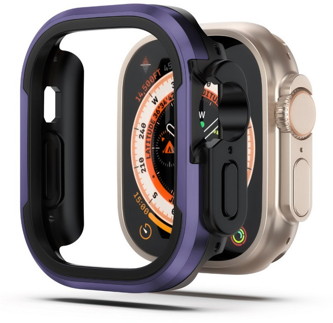 Apple Watch 保護框保護殼 防撞 適用於11/10/9/8/SE代 46/41/44/45/49mm, 紫,42mm (S10/S11), 1個