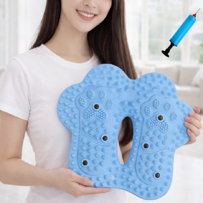 아크배라 에어 발지압 스텝퍼 홈트 하체운동 발마사지 지압매트, 블루