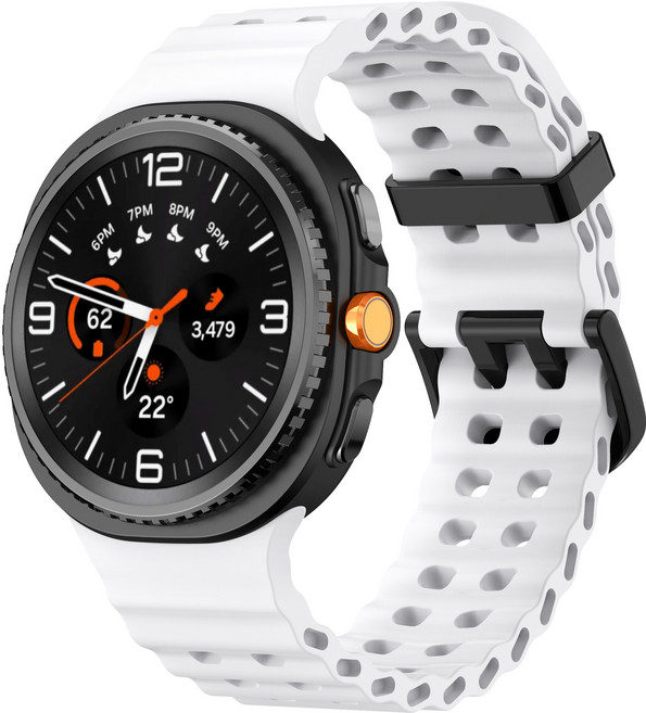 갤럭시워치 8/8클래식 호환 마린 무늬 클래식 스트랩 방수성 스포츠 마린 밴드 40mm 44mm 46mm, 화이트