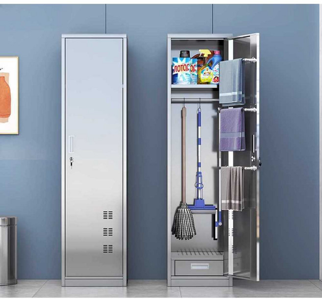 스텐 청소 도구함 화장실 다용도 청소도구함 대걸레, 2. 철제 단문형 1.36mm, 1개