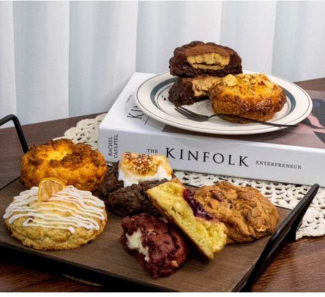 [쿸킼킼] 르뱅쿠키 스모어쿠키 치즈쿠키 수제쿠키 어글리 꾸덕 촉촉 홈카페 간식 결혼식 돌잔치 답례품 명절 기업 단체 시보 선물 세트 택배, 1개, 120g, 6. 라즈베리크럼블쿠키