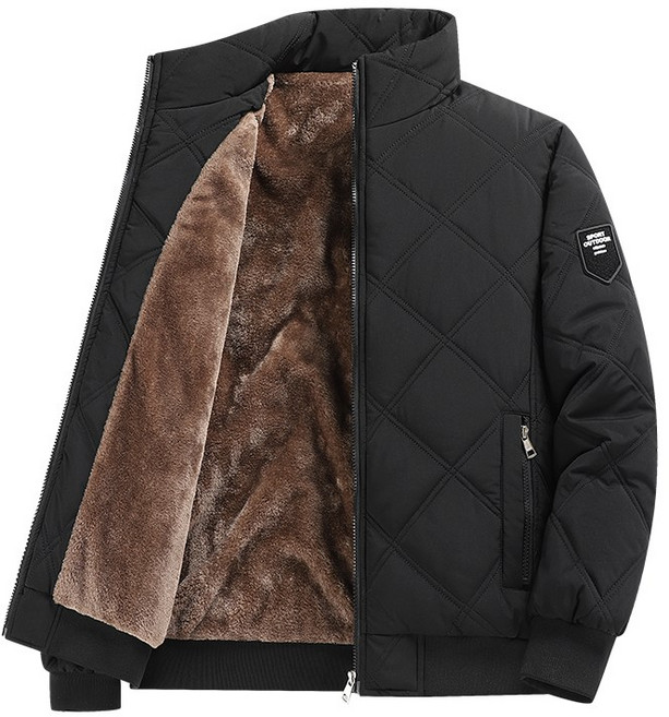 秋冬季加厚棒球領棉衣 休閒寬鬆大碼防風外套 男士加絨夾克