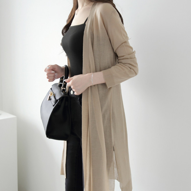 제니트 여성용 휘핑 니트 숄 롱 가디건 g1071