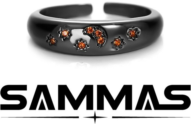 SAMMAS戒指 暗黑十字架戒指 實拍情侶戒指 復古輕奢高質感指環 可調節設計組合飾品男百搭高級感
