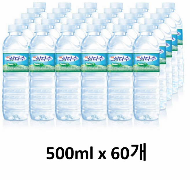 제주 삼다수 500ml(무라벨), 60개, 500ml