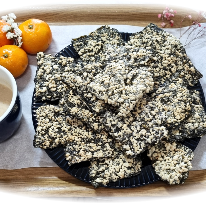 깜밥부각 통부각 파지 (80g) 수제 찹쌀 화사 다니엘헤니 황소 김 부각, 4팩, 80g