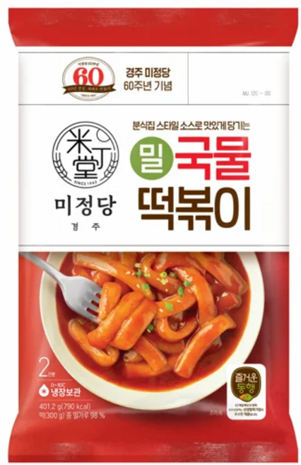 CJ 즐거운동행 미정당 밀 국물떡볶이, 6개, 401.2g