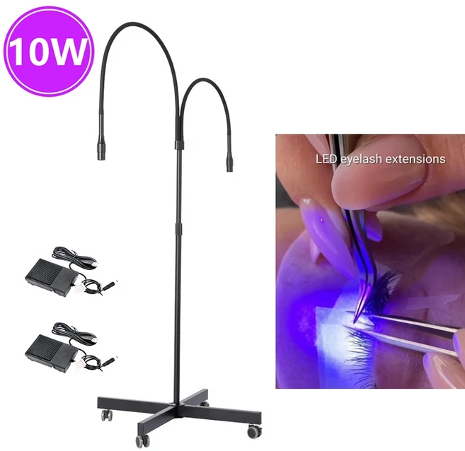 납품전문 업그레이드 더블 라이트 속눈썹 연장 도구 LED UV 글루 경화 자외선 램프 5W10W 플로어 395nm, 03 black-10w-Timing