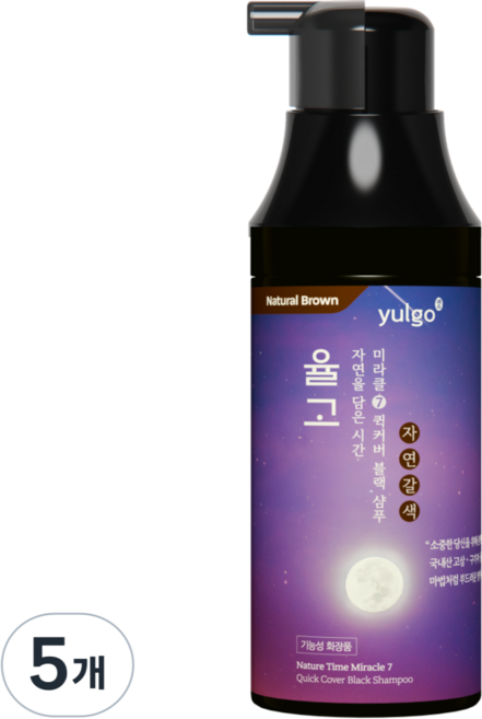 율고 자연을 담은 시간 순한 새치 염색샴푸 자연갈색, 200ml, 5개