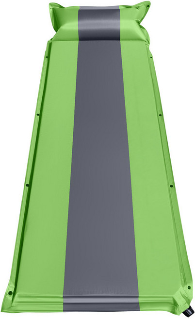 MOSAIRATION 1인용 2인용 자동 매트리스 쿠션 캠핑 방습 쿠션 실외 캠핑 쿠션 텐트 쿠션, 싱글 그래픽 두꺼움 [그린 그레이] 5cm