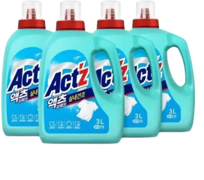 액츠 퍼펙트 실내건조 액체세제 겸용 본품 3L 4개, 1개