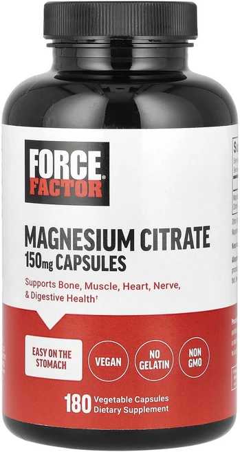 건강챙기세요 Force Factor 마그네슘시트레이트 150mg 베지 캡슐 180정 백살까지오래오래, ForceFactor마그네슘시트레이트150mg베지캡슐1, 1개 - 쿠팡
