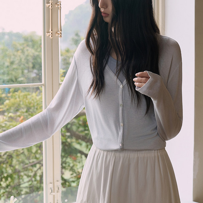 스토리원 WM-FWOT048 여성 실크 모달 가디건