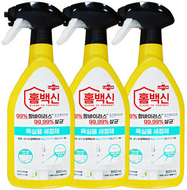 애경 랩신 홈백신 욕실용 세정제 찌든때 살균 세균 제거 변기, 3개
