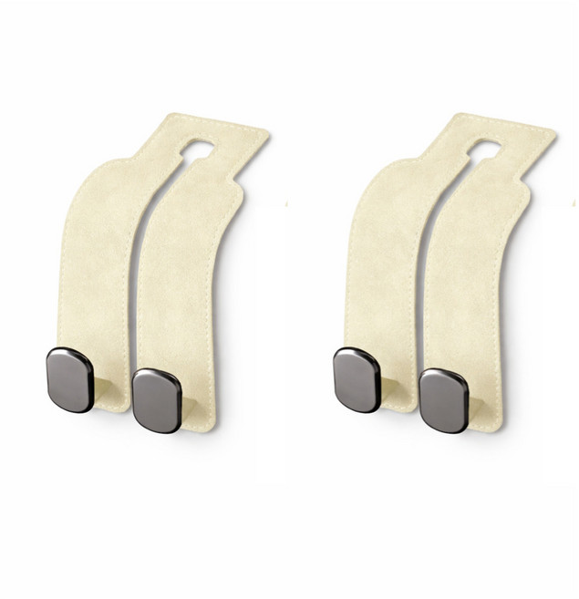 인슈퍼 자동차 가방걸이 헤드레스트 후크 2p, 베이지, 1세트