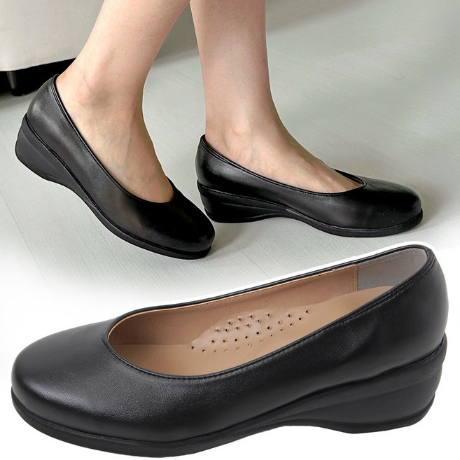 발 편한 여성 오피스 승무원 정장 가죽 구두 플랫슈즈 SH-WLF-AB024