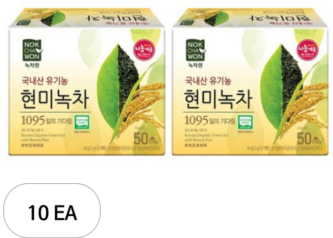 녹차원 현미녹차 티백, 1.2g, 50개입, 10개