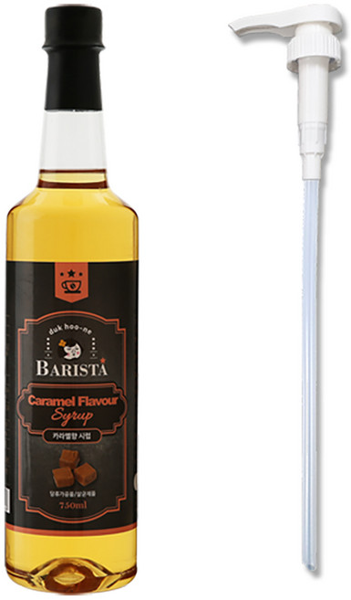 그리심 덕후네 카라멜향 커피시럽 750ml 2병 ＋ 시럽펌프 2개