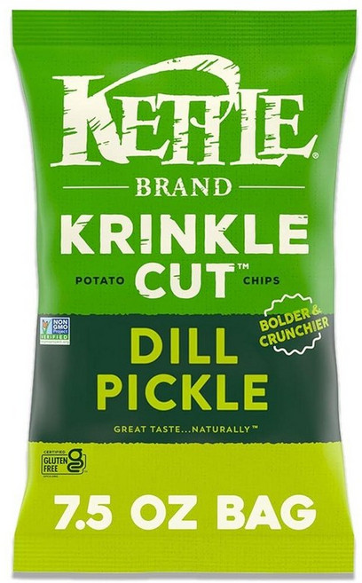 Kettle Brand 포테이토 칩 크링클 컷 딜 피클 212.6g(7.5온스)