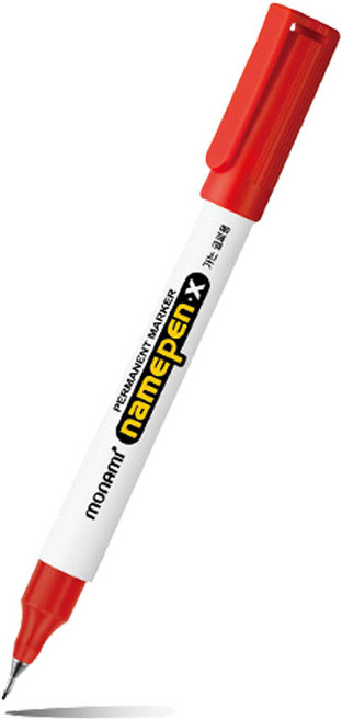 모나미 네임펜 X심 가는글씨용(12자루)(색상선택구매), 적색