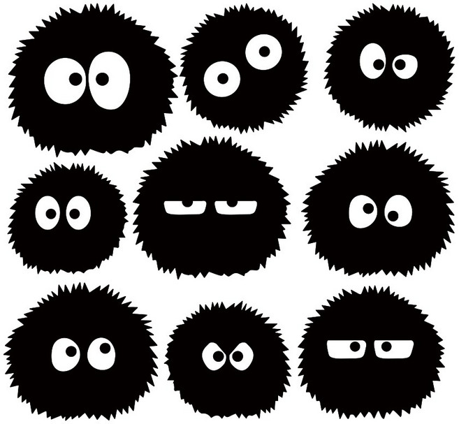 쿠퍼샵 먼지캐릭터 스크래치 커버 스티커 인테리어 자동차 오토바이 자전거 흠집 가림 튜닝 diy 데칼스티커 방수 외부용 배달통 탑박스 리폼, 1개, 무광블랙, S(200×185)