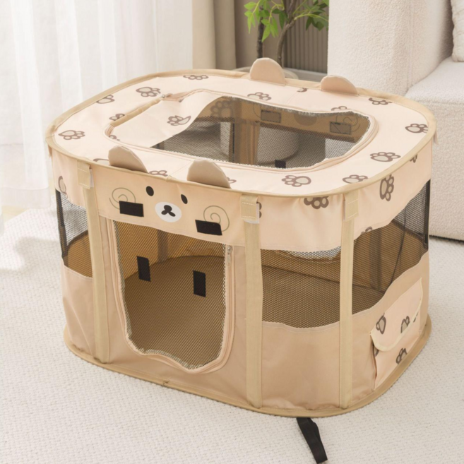 반려동물 접이식 텐트하우스 반려동물 산실 하우스 텐트형, 1개, 베이지
