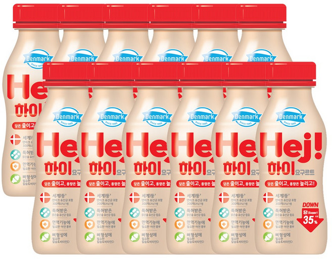 덴마크 하이요구르트, 280ml, 12개