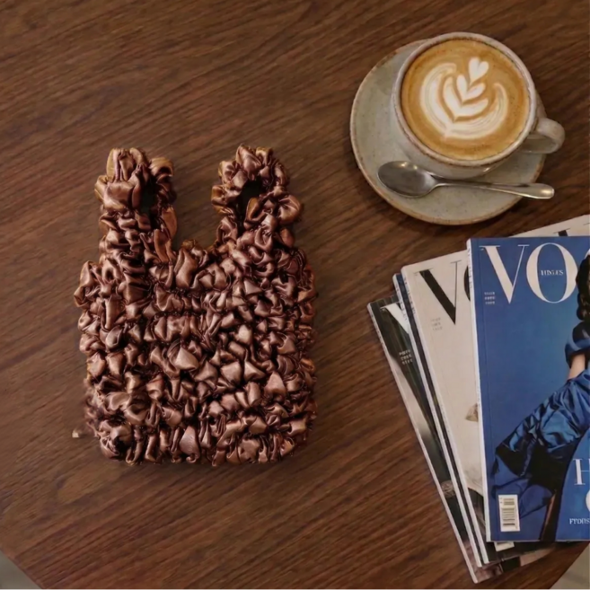 늘어나는 펄 요술 장바구니 손 가방 스몰, 골드, 1개