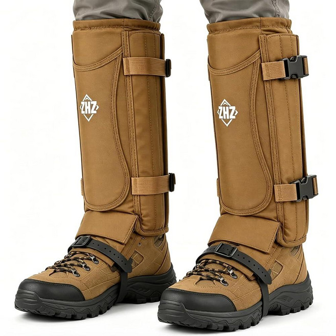 ZHZ Snake Gaiters 내구성 있는 방수 뱀 챕스 다리 아래 보호 조절 가능한 사이즈 남성 및 여성용 사냥 하이킹 및 농장 작업에 사용 (아미 그린)