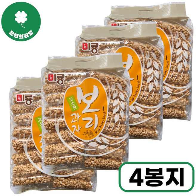 미룡 고소한 보리과자 400G/10개 어르신 곡물 간식, 4개, 400g