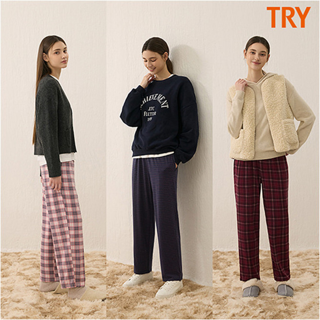[트라이] TRY 여성 기모 파자마 3종
