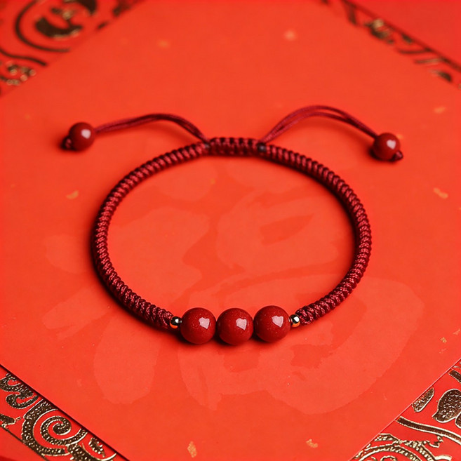 이레오몰 경면주사 끈조절 팔찌 삼주 불교 L-0070