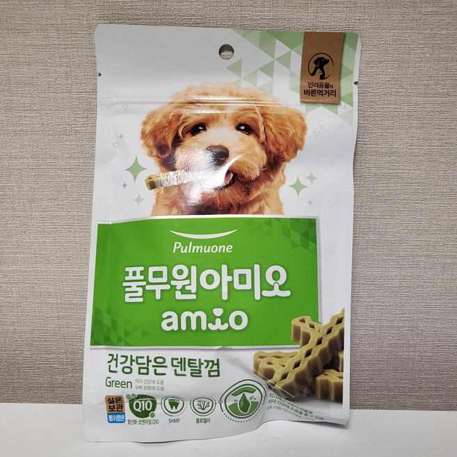 풀무원 반려동물 아미오 건강한 덴탈껌 100g, 그린, 3개