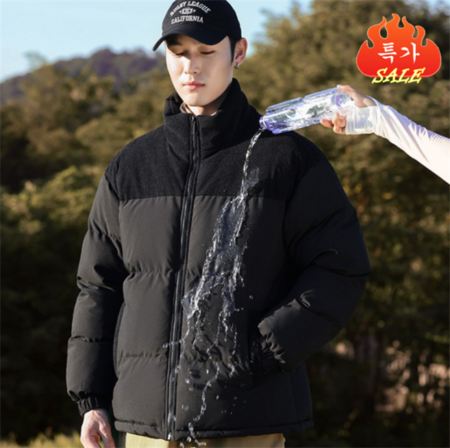 크레스티 커플 겨울 하이넥 숏 패딩 남녀공용 모던 자켓