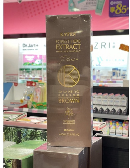 KAFEN卡氛 何首烏染髮膏/洗髮精 PLUS 升級版 (黑色/咖啡色) 400ml 公司貨, 暮褐咖啡棕400ml-超取最多8罐, 1個
